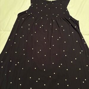 LOFT Black Dress with White Polka Dots